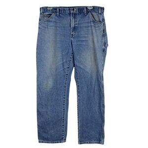 Jeans Dickies Carpenter Painters Relaxed Fit Straight Leg Distressed Size 38 X32